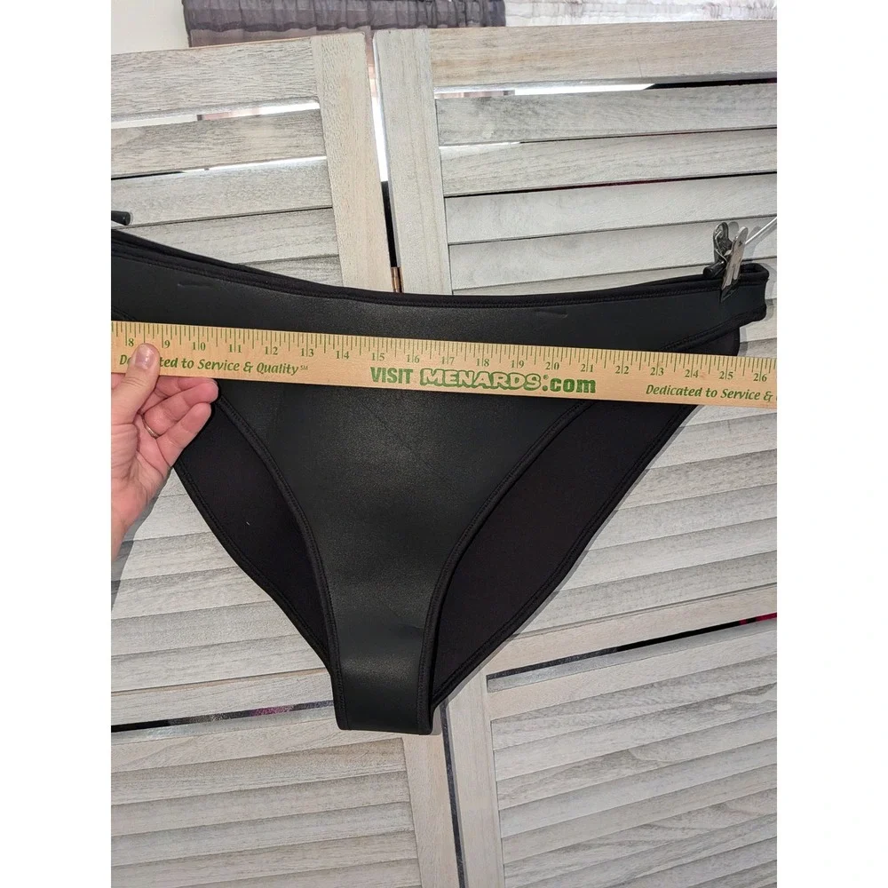 SKIMS Rubberized‎ Scuba Swim Tanga Bikini Bottom Onyx Black 4X BB-TNG-3161 NWT